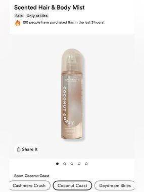 Ulta Beauty Coconut Coast Scented Hair & Body Mist